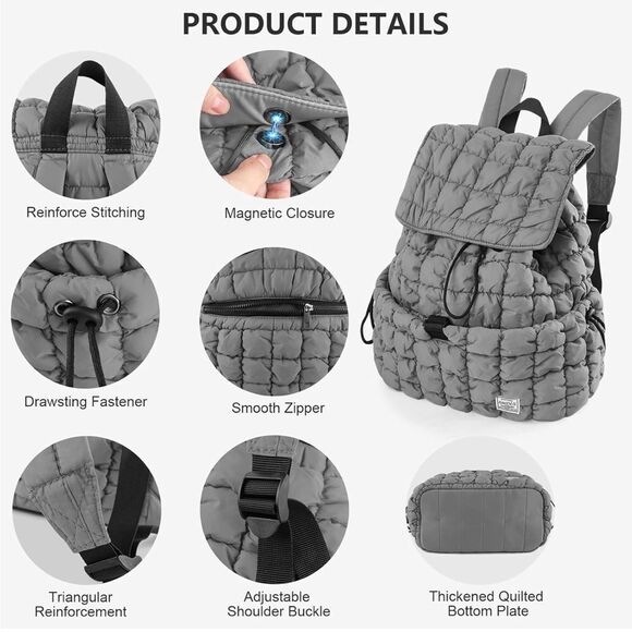 Quilted puffer backpack - Picture 6 of 8